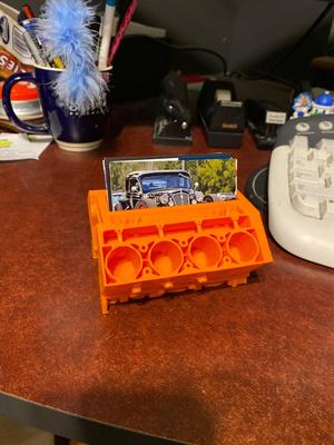 Engine block card holder