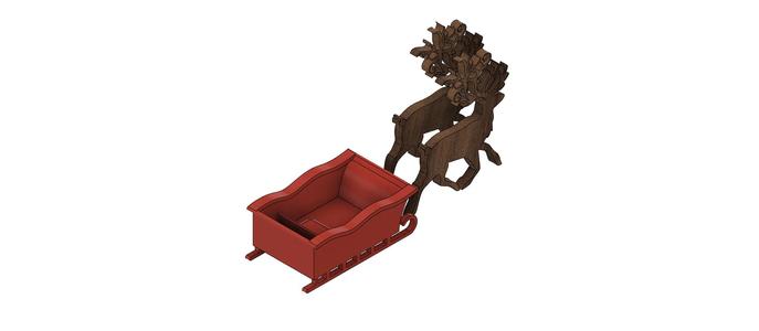 Christmas set-up (house, Santa, reindeer, sleigh...)