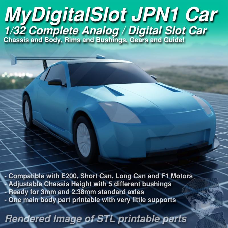 MyDigitalSlot JPN1 Car, 1/32 Complete Analog / Digital Slot Car