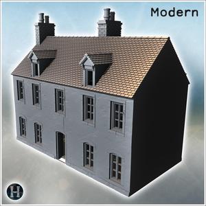 Building with stone and wooden shutters on windows and a double door entrance (Carentan, Normandy 1944, France) (13) - Modern WW2 WW1 World War Diaroma Wargaming RPG Mini Hobby