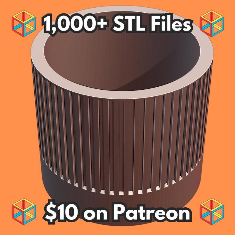 Modern Cylindrical Fluted Planter for Indoor Plants MineeForm FDM 3D Print STL File