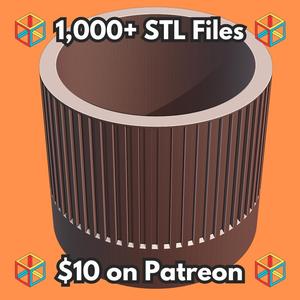Modern Cylindrical Fluted Planter for Indoor Plants MineeForm FDM 3D Print STL File