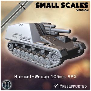 Hummel-Wespe 105mm SPG (small scales version) - Germany Eastern Western Front Normandy Stalingrad Berlin Bulge WWII 4mm 6mm 10mm 12mm