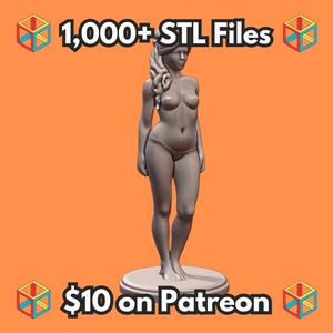 NSFW Elegant Nude Woman Figurine with Braided Hair MineeForm FDM 3D Print STL File