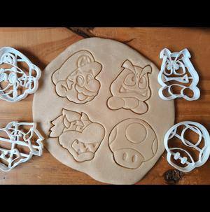 x4 Mario bros cookie cutters - Goomba, Toad, bowser