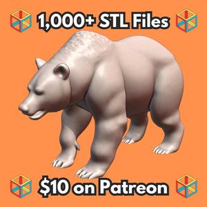 28mm DND Strong Bear with Intimidating Stance Fantasy Miniature MineeForm FDM 3D Print STL File