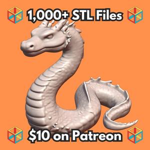 28mm DND Serpent Dragon Fantasy Miniature MineeForm FDM 3D Print STL File