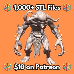 28mm DND Demon-like Creature with Spikey Clawed Hands MineeForm FDM 3D Print STL File