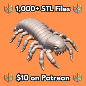 28mm Sci-Fi Giant Mutant Centipede for Alien Landscapes MineeForm FDM 3D Print STL File