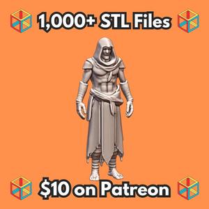 28mm DND Shadowy Infiltrator in Dark Garb Fantasy Miniature MineeForm FDM 3D Print STL File