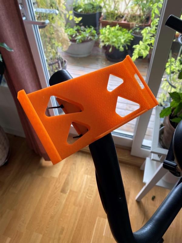 Exercise bike phone holder