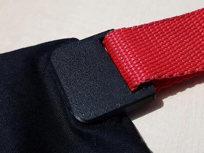 Strap pad for fabric glue-on with counter plate