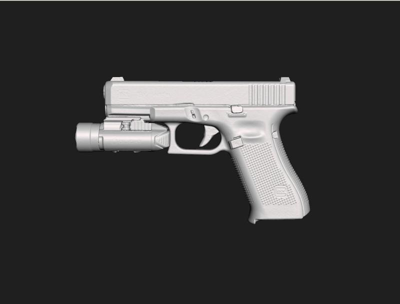 Glock 19 X Olight PL Pro Real Size Scan 3D Gun Mold
