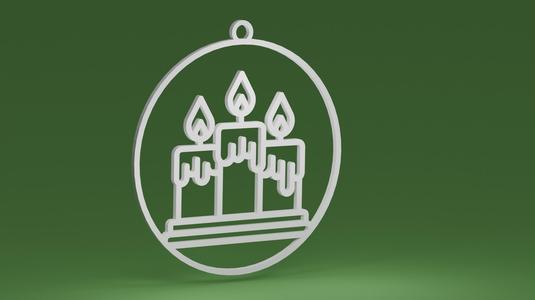 Candle x 3 (Christmas tree ornament)