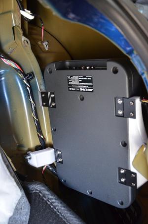 Tesla Model 3 SR+ brackets to mount Alpine PWE-S8 subwoofer