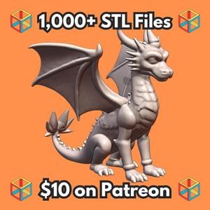 Cute Cartoon Dragon with Big Grin Figurine MineeForm FDM 3D Print STL File