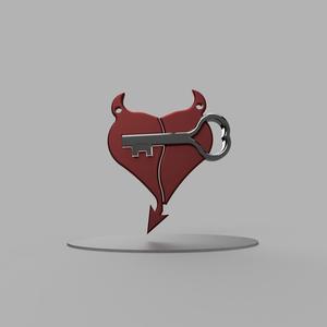 KEY TO EVIL HEART DOUBLE PENDANT