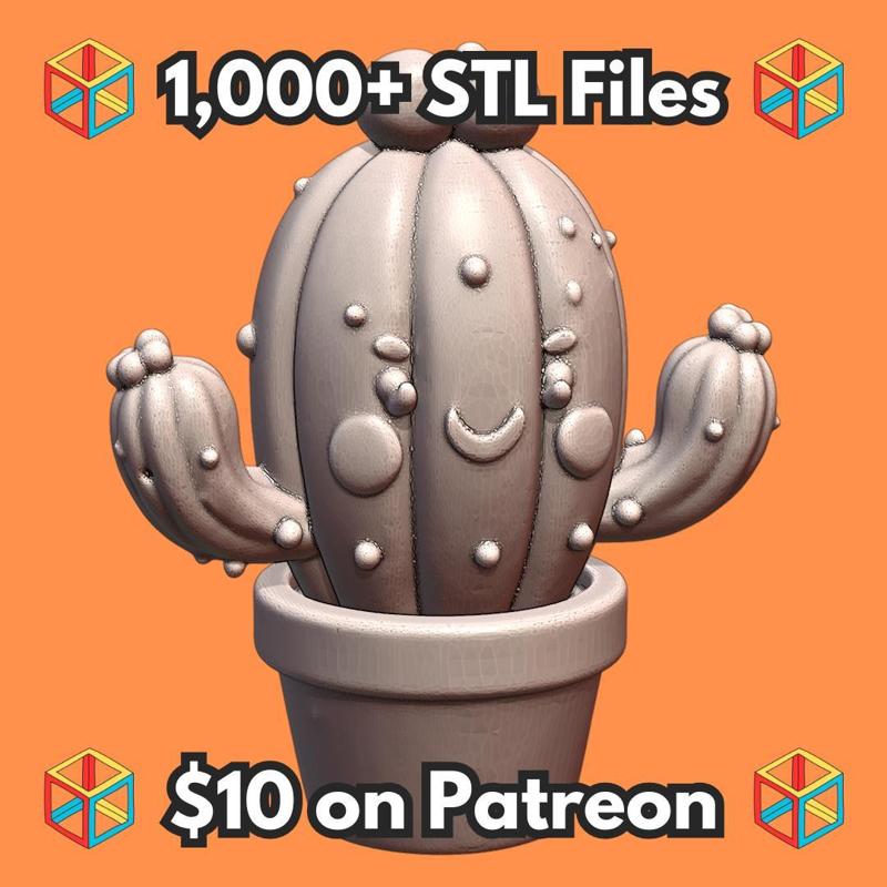Cute Desert Cactus with Playful Expression and Flower Buds MineeForm FDM 3D Print STL File
