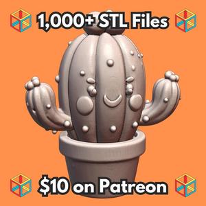 Cute Desert Cactus with Playful Expression and Flower Buds MineeForm FDM 3D Print STL File
