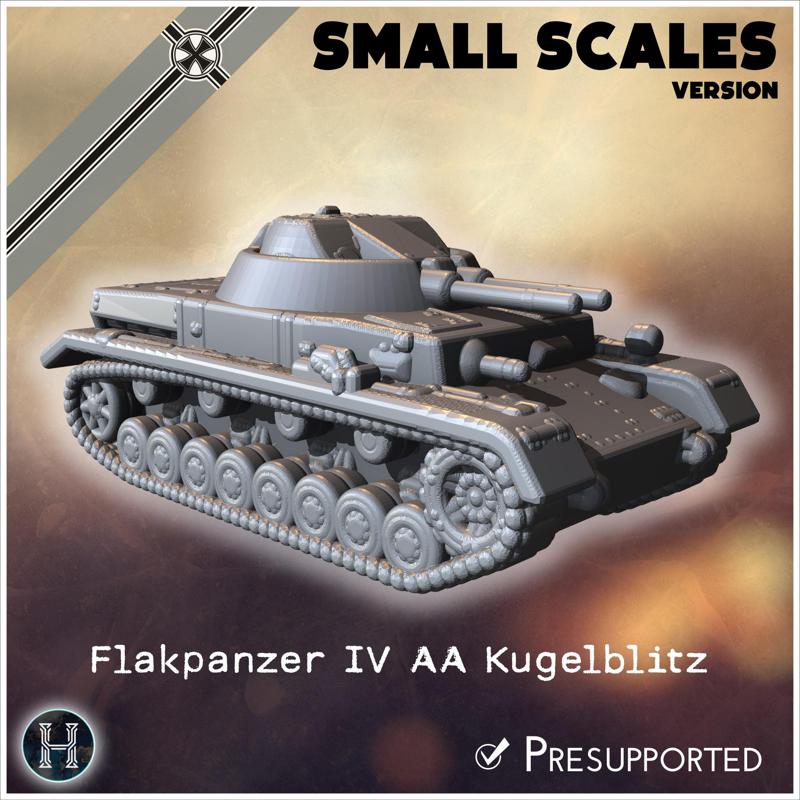 Flakpanzer IV AA Kugelblitz (small scales version) - Germany Eastern Western Front Normandy Stalingrad Berlin Bulge WWII 4mm 6mm 10mm 12mm