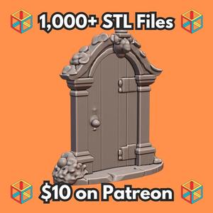 Garden Statue Whimsical Arched Fairy Door with Mossy Accents MineeForm FDM 3D Print STL File