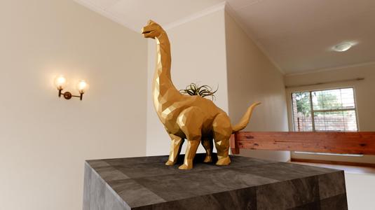 brachiosaurus brontosaurus statue low poly planter pot flower vase stl