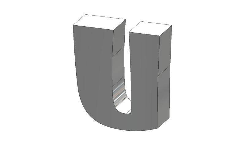 U Letter Showcard Gothic Font Letter