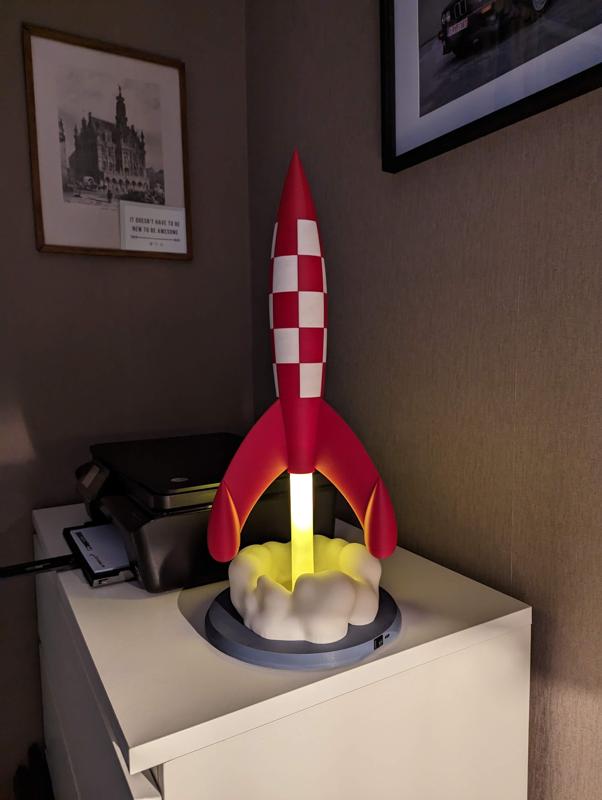 Moon Rocket Base plate with battery for LED