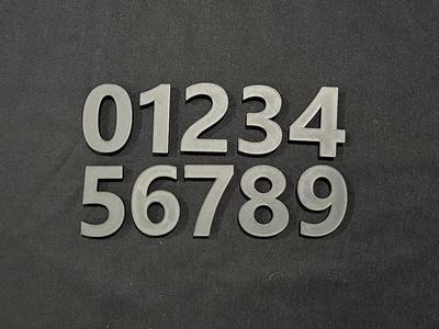 4 Inch Wall Address Numbers  - Built In Hanger