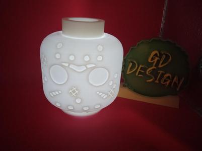 Friday the 13th Jason Voorhees Brick Head TABLETOP TEALIGHT