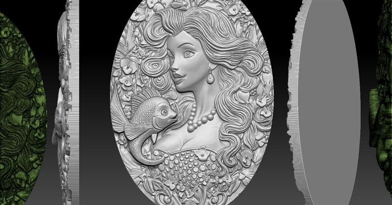 Mermaid CNC Relief Model 3D print model