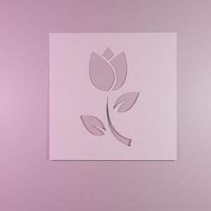 Rose flower stencil