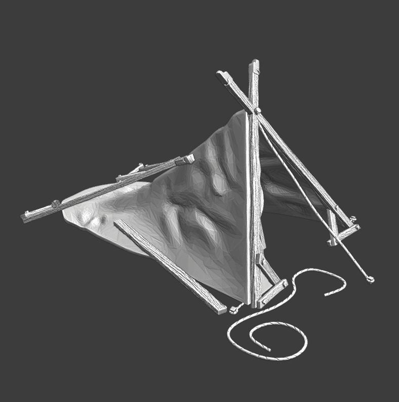 Wargaming prop - destroyed medieval tent