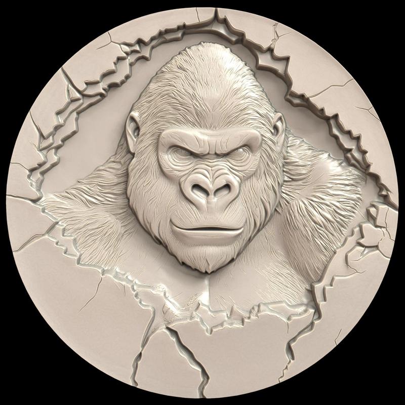 3D Model STL File for CNC Router/Laser & 3D Printer A Gorilla with the Force of an Earthquake