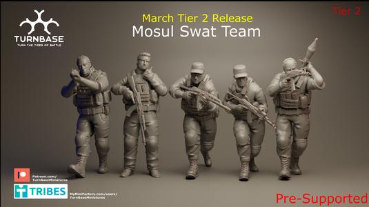TurnBase Miniatures: Wargames- Mosul SWAT Team Presupported
