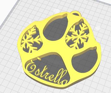 Christmas dog paw decoration