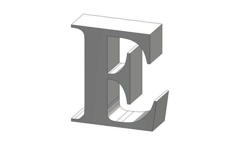 E letter Times New Roman Font
