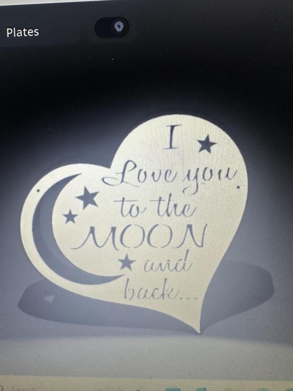 i love you to the moon and back heart shaped light box.