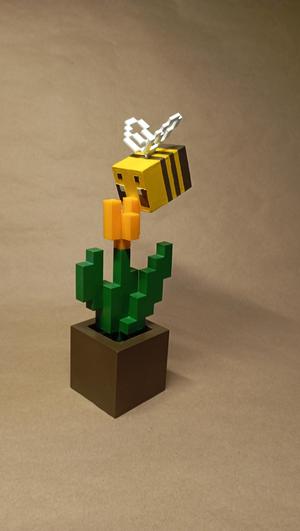 Minecraft bee on tulip