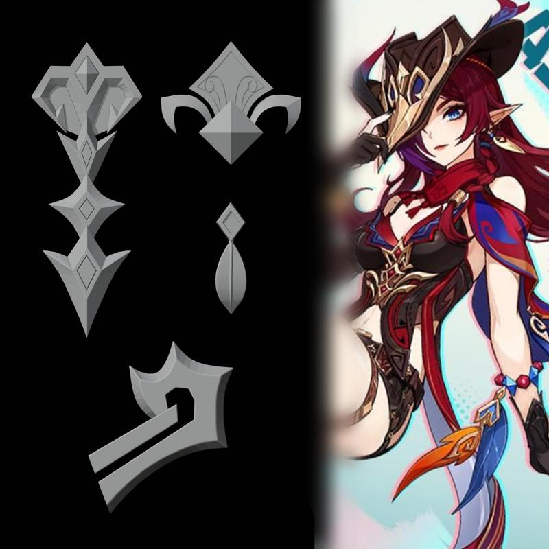 Chasca - Gloves, Back & High Heels Accesories - Genshin Impact Cosplay