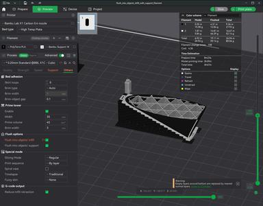 flush into objects infill with support filament