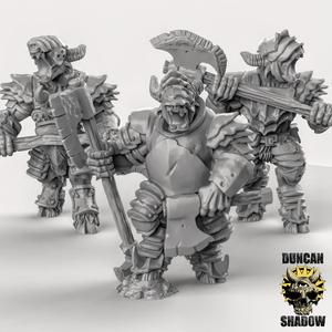Armoured Beastmen with Great weapons (Pre Supported)