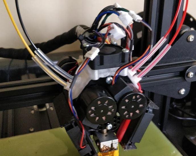 M3D Crane Quad Crown with Filament Guides and 30mm Cooling Fan for Extruder Motors