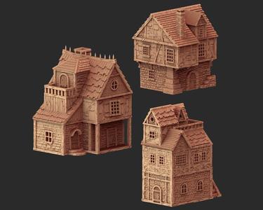 x3 Middle Ages houses