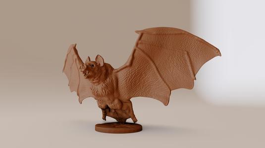 Vampire bat flying and screaming stl