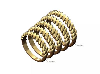 Rounded tilted leaf band size 5 to 9