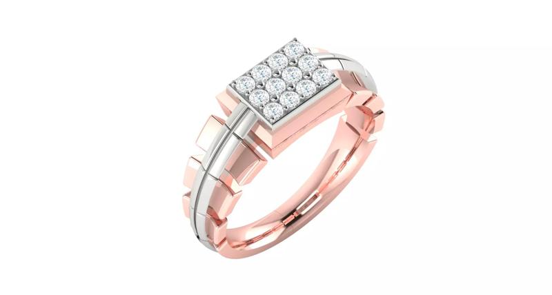 Rose gold -Diamond Ring- 3DM AND STL File  - DC LR-0828