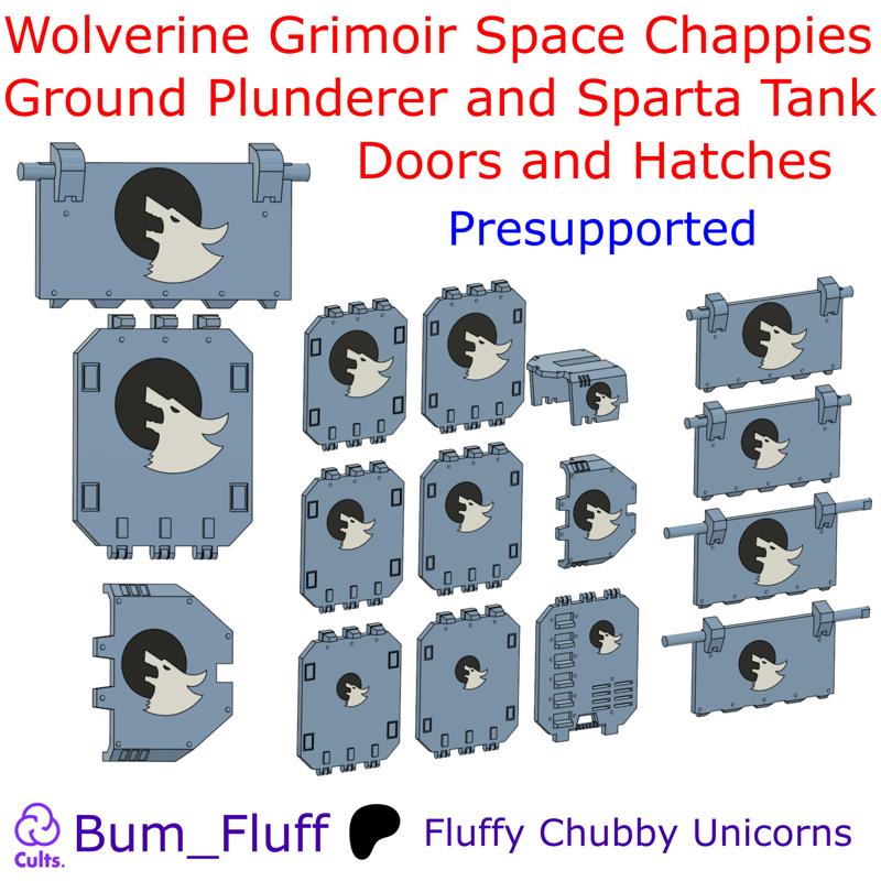 Wolverine Grimoir Space Chappies Ground Plunderer and Sparta Tank Doors and Hatches