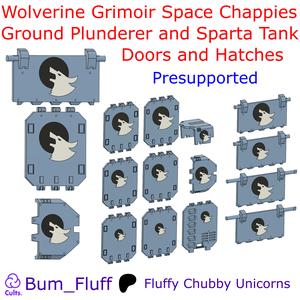 Wolverine Grimoir Space Chappies Ground Plunderer and Sparta Tank Doors and Hatches