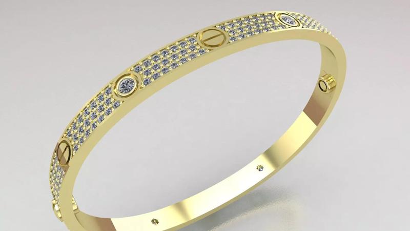 CARTIER LOVE bracelet with  stones 3D print model